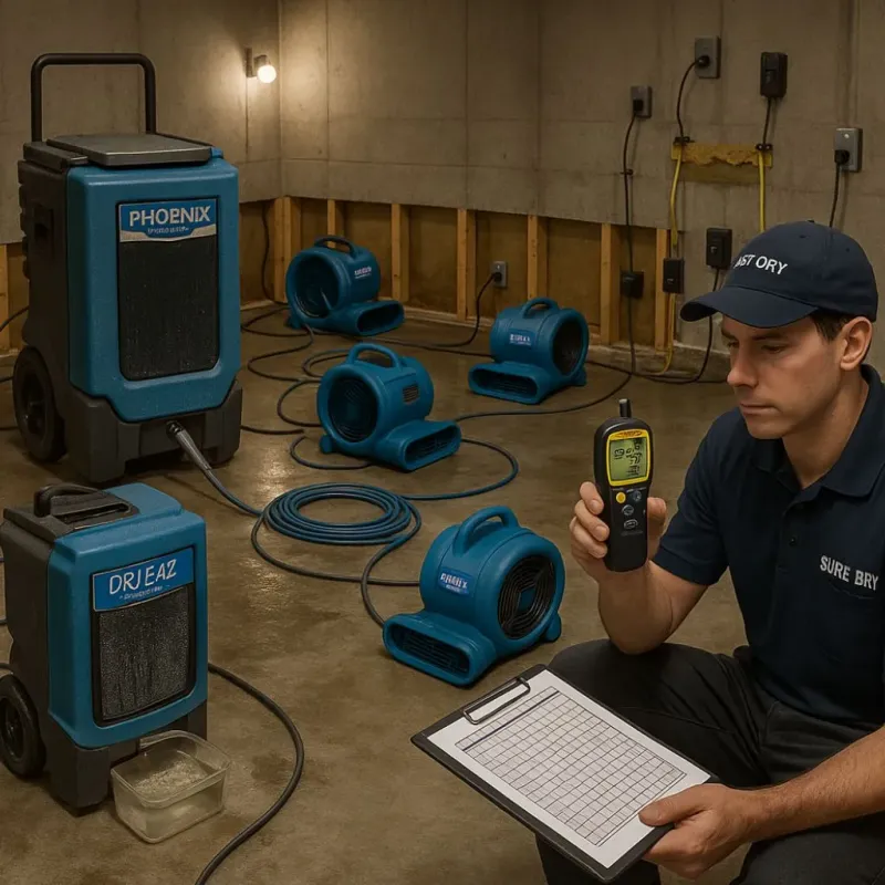 Structural Drying and Dehumidification process in Palm River-Clair Mel, FL